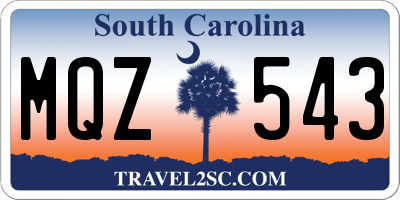 SC license plate MQZ543