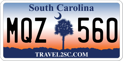 SC license plate MQZ560