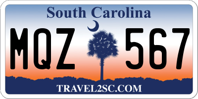 SC license plate MQZ567