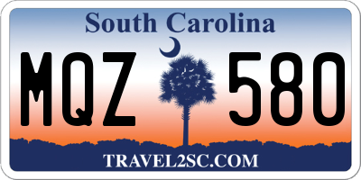 SC license plate MQZ580