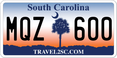 SC license plate MQZ600