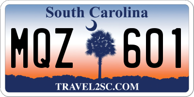 SC license plate MQZ601