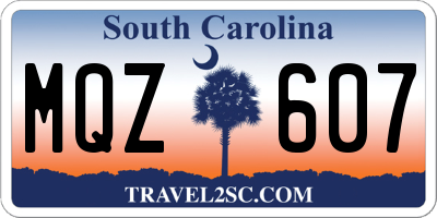 SC license plate MQZ607