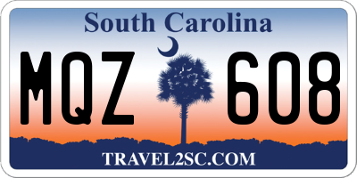 SC license plate MQZ608
