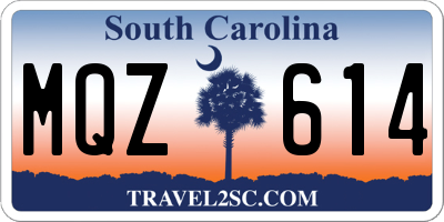 SC license plate MQZ614