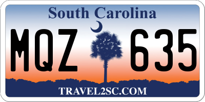SC license plate MQZ635