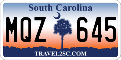 SC license plate MQZ645