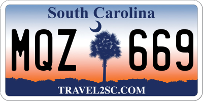 SC license plate MQZ669