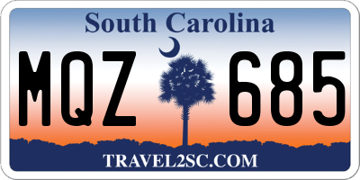 SC license plate MQZ685