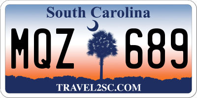 SC license plate MQZ689