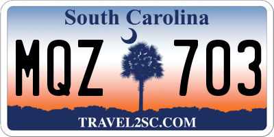 SC license plate MQZ703