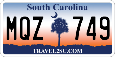SC license plate MQZ749