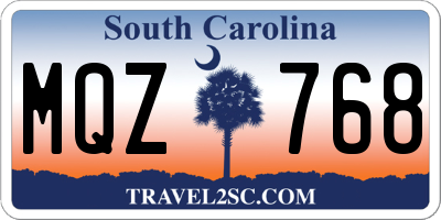 SC license plate MQZ768