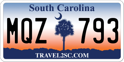 SC license plate MQZ793