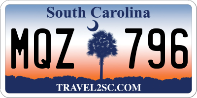 SC license plate MQZ796