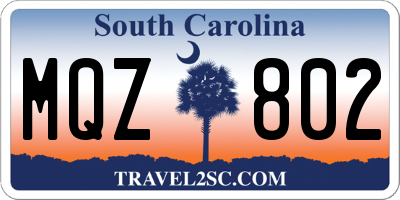 SC license plate MQZ802
