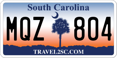 SC license plate MQZ804
