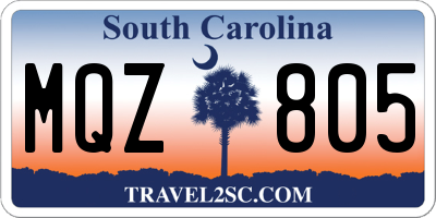 SC license plate MQZ805