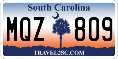 SC license plate MQZ809