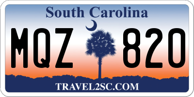 SC license plate MQZ820