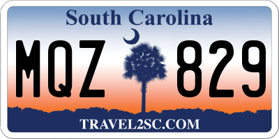 SC license plate MQZ829