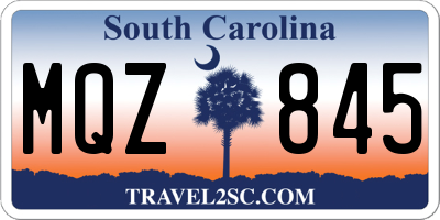 SC license plate MQZ845