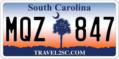 SC license plate MQZ847