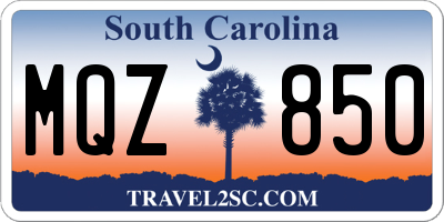 SC license plate MQZ850