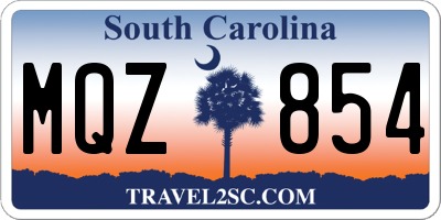 SC license plate MQZ854