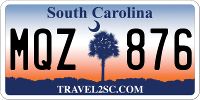 SC license plate MQZ876