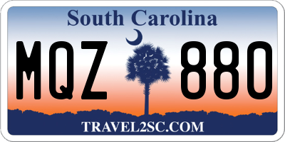 SC license plate MQZ880
