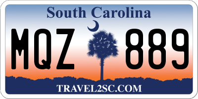 SC license plate MQZ889