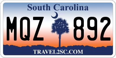 SC license plate MQZ892