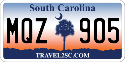SC license plate MQZ905