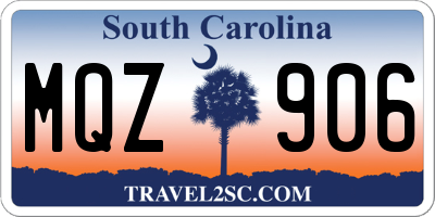 SC license plate MQZ906