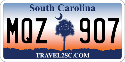 SC license plate MQZ907