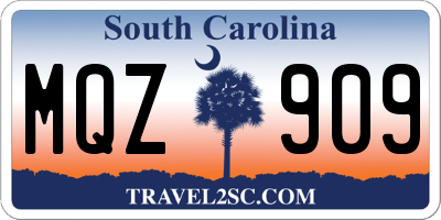 SC license plate MQZ909