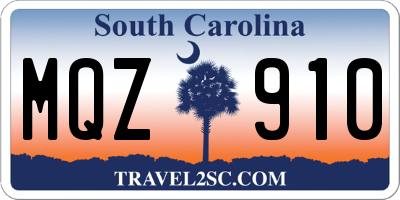 SC license plate MQZ910