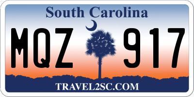 SC license plate MQZ917