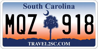 SC license plate MQZ918