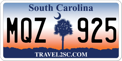 SC license plate MQZ925