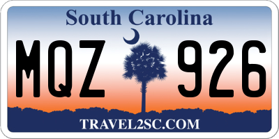 SC license plate MQZ926
