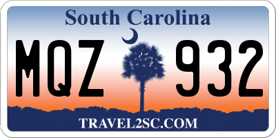 SC license plate MQZ932