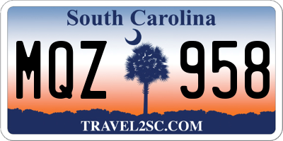 SC license plate MQZ958