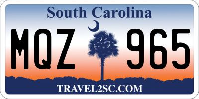 SC license plate MQZ965
