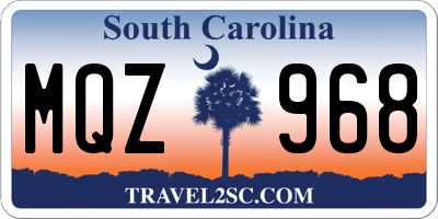 SC license plate MQZ968
