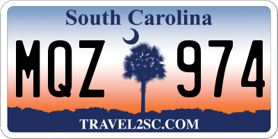 SC license plate MQZ974