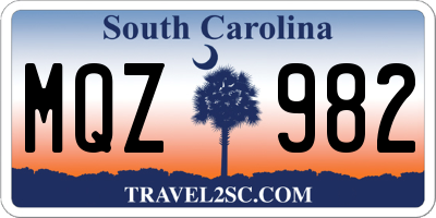 SC license plate MQZ982