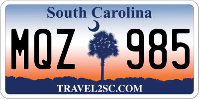 SC license plate MQZ985