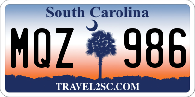 SC license plate MQZ986